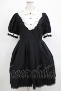 LALAJK（海外ロリータブランド） / Vフリルワンピース XL ブラック H-25-12-19-017-PU-OP-NS-ZH