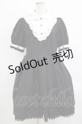 LALAJK（海外ロリータブランド） / Vフリルワンピース XL ブラック H-25-12-19-017-PU-OP-NS-ZH