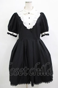 画像1: LALAJK（海外ロリータブランド） / Vフリルワンピース XL ブラック H-25-12-19-017-PU-OP-NS-ZH