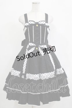 画像1: metamorphose / メアリーはしごレースジャンパースカート(無地) サイズ1 ブラック H-25-12-19-003-ME-OP-NS-ZH