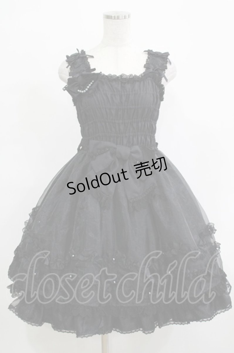 画像1: Angelic Pretty / フェアリープリンセスSetのジャンパースカート Free ブラック H-25-12-19-020-AP-OP-NS-ZH (1)