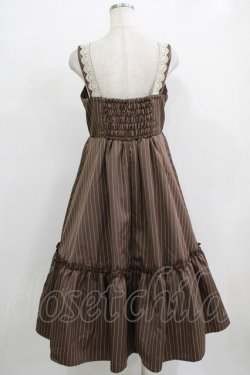 画像3: m petit by misako / TT*AOKストライプジャンパースカート M ブラウン H-25-12-20-019-LO-OP-NS-ZH