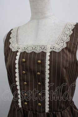 画像4: m petit by misako / TT*AOKストライプジャンパースカート M ブラウン H-25-12-20-019-LO-OP-NS-ZH