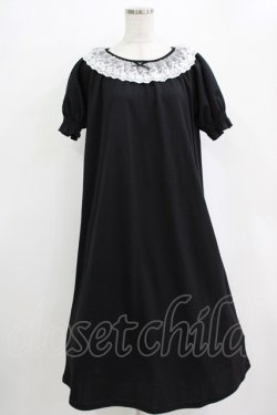 画像1: m petit by misako / レース襟カットワンピース M ブラック H-25-12-20-020-LO-OP-NS-ZH