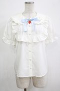 Ank Rouge / リボンストロベリーパフブラウス M オフ H-25-12-20-032-CA-BL-NS-ZH