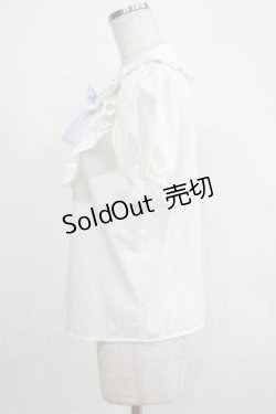 画像2: Ank Rouge / リボンストロベリーパフブラウス M オフ H-25-12-20-032-CA-BL-NS-ZH