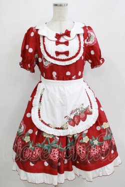 画像1: To Alice / 摘みたていちごのワンピース M レッド H-25-12-20-005-LO-OP-NS-ZH