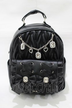 画像2: NOEMIE / チェーン付きキルティングリュック  ブラック H-25-12-20-051-LO-BG-NS-ZH