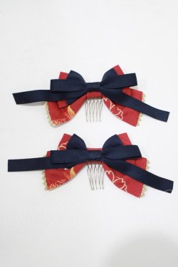 画像2: metamorphose / 乙女の白昼夢リボンコーム  赤系 H-25-12-20-063-ME-AC-NS-ZH