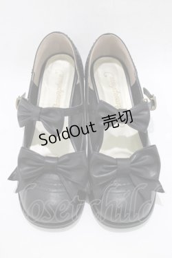 画像1: metamorphose / リボンストラップシューズ L/〜24.5cm ブラック H-25-12-20-079-ME-SH-NS-ZH