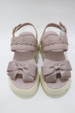画像1: m petit by misako / AMリボンスニーカーサンダル S ピンク H-25-12-20-082-LO-SH-NS-ZH