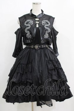画像1: Cat Highness（海外ロリータブランド） / ジャンパースカートセット M ブラック H-25-12-20-008-PU-OP-NS-ZH