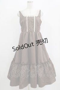 m petit by misako / TT*AOKストライプジャンパースカート M ブラウン H-25-12-20-019-LO-OP-NS-ZH