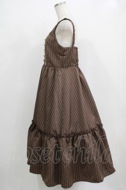 画像2: m petit by misako / TT*AOKストライプジャンパースカート M ブラウン H-25-12-20-019-LO-OP-NS-ZH