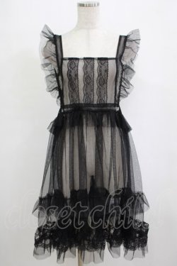 画像1: virally / 星名桜子 hsチュールエプロンジャンスカ L ブラック H-25-12-21-001-PU-OP-NS-ZH