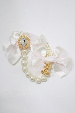 画像2: ALICE and the PIRATES / JOKERパールリボンコーム  ピンク H-25-12-21-054-PA-AC-NS-ZH