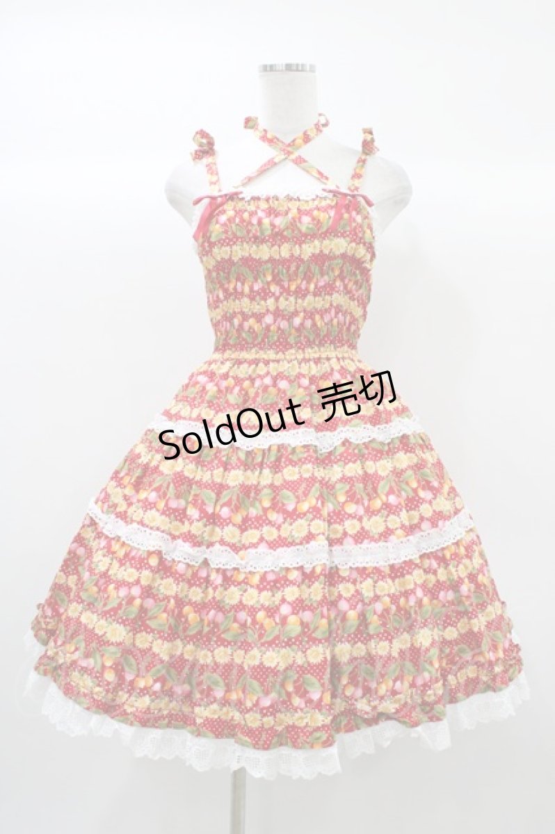 画像1: Angelic Pretty / チェリー柄サンドレス Free レッド H-25-12-21-1033-AP-OP-NS-ZH (1)