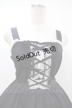 画像4: Angelic Pretty / レースアップジャンパースカート Free ブラック H-25-12-21-1034-AP-OP-NS-ZH