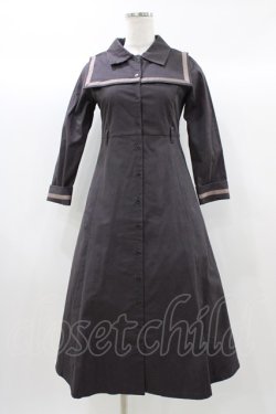 画像1: Maison de FLEUR Petite Robe canone / セーラー衿付きワンピース S グレー H-25-12-21-1037-EL-OP-NS-ZH