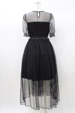 画像2: Ank Rouge / ドットチュールワンピース M ブラック H-25-12-21-1039-CA-OP-NS-ZH