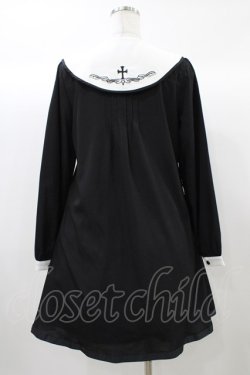 画像2: Amavel / クロス刺繍衿Aラインワンピース Free ブラック H-25-12-21-1041-CA-OP-NS-ZH