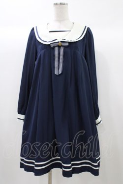 画像1: Amavel / Aラインセーラーワンピース Free ネイビー H-25-12-21-1043-CA-OP-NS-ZH