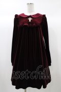 Ank Rouge / クロスくり抜きベロアワンピース M ボルドー H-25-12-21-1045-CA-OP-NS-ZH