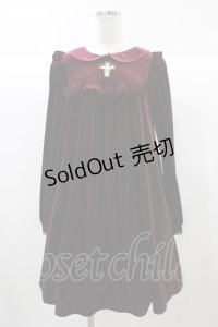 Ank Rouge / クロスくり抜きベロアワンピース M ボルドー H-25-12-21-1045-CA-OP-NS-ZH