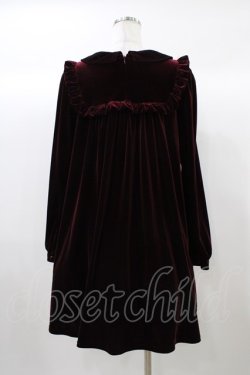 画像2: Ank Rouge / クロスくり抜きベロアワンピース M ボルドー H-25-12-21-1045-CA-OP-NS-ZH