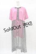 Ank Rouge / チュール重ねBIG Tee M ピンク H-25-12-21-1052-CA-OP-NS-ZH