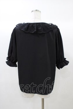 画像2: m petit by misako / MSKデシンレースエリブラウス M ブラック H-25-12-21-1057-LO-BL-NS-ZH