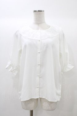 画像1: m petit by misako / MSKデシンレースエリブラウス M ホワイト H-25-12-21-1058-LO-BL-NS-ZH