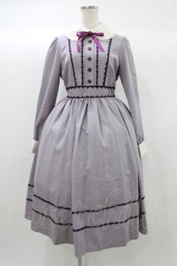 画像1: Innocent World / レナワンピース M グレイッシュバイオレット×濃パープル H-25-12-21-1027-IW-OP-NS-ZH