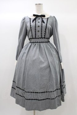 画像1: Innocent World / レナワンピース M グレー×クロ H-25-12-21-1028-IW-OP-NS-ZH