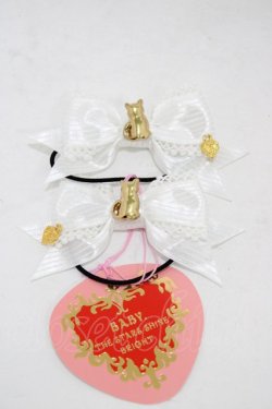 画像1: BABY,THE STARS SHINE BRIGHT / Kitten’s Sweet リボンゴム  オフ白 H-25-12-21-1004-BA-AC-NS-ZH