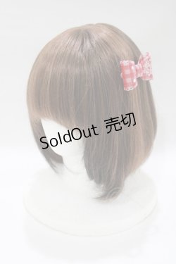 画像1: BABY,THE STARS SHINE BRIGHT / Twinkleギンガムリボンバレッタ  レッド H-25-12-21-074-BA-AC-NS-ZH