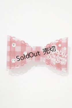 画像2: BABY,THE STARS SHINE BRIGHT / Twinkleギンガムリボンバレッタ  レッド H-25-12-21-074-BA-AC-NS-ZH