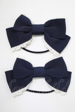 画像1: BABY,THE STARS SHINE BRIGHT / グログランリボンゴム  ネイビー H-25-12-21-083-BA-AC-NS-ZH