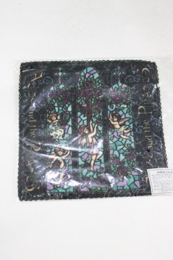 画像1: ALICE and the PIRATES / Gloria 美しきガラス窓の聖女 柄タオルハンカチ  ブラック H-25-12-21-010-PA-ZA-NS-ZH