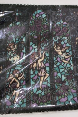 画像3: ALICE and the PIRATES / Gloria 美しきガラス窓の聖女 柄タオルハンカチ  ブラック H-25-12-21-010-PA-ZA-NS-ZH