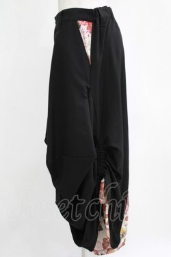 画像2: gouk / 和柄切替ギャザーパンツ  黒 H-25-12-22-024-GO-PA-KB-ZH