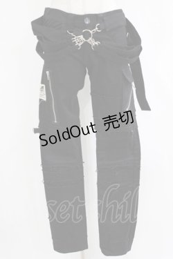 画像1: STIGMATA / ダメージパンツ XS ブラック H-25-12-22-025-GO-PA-KB-ZH