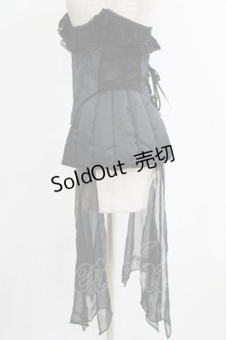 画像2: alice auaa / 寝具モチーフサイドシフォンビスチェ 3（約9号） ブラック H-25-12-22-026-AA-TO-KB-ZH