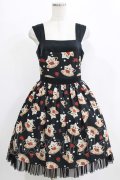 abilletage / シュガーカップ柄ジャンパースカート  ブラック H-25-12-22-003-GO-OP-KB-ZH