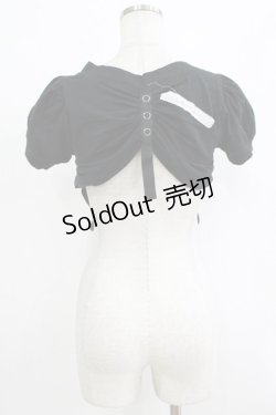 画像3: alice auaa / ギャザー＆リブショートカットソー  ブラック H-25-12-22-030-AA-TO-KB-ZH