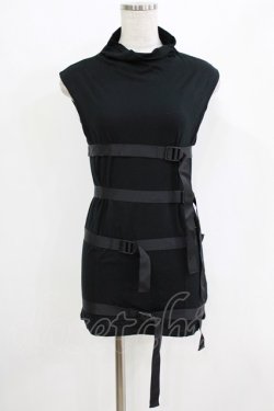 画像1: alice auaa / 拘束ベルトノースリーブトップス 1（メンズサイズ） ブラック H-25-12-22-032-AA-TO-KB-ZH