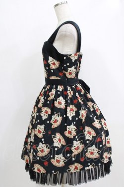 画像2: abilletage / シュガーカップ柄ジャンパースカート  ブラック H-25-12-22-003-GO-OP-KB-ZH