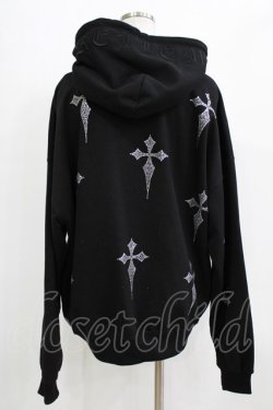 画像3: REFLEM / クロス総柄ラインストーンZIPパーカー  ブラック H-25-12-22-035-PU-TO-KB-ZH