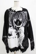 REFLEM / REFLEM×DEATH NOTE ダメージニットソー(弥 海砂)  ブラック H-25-12-22-036-PU-TO-KB-ZH