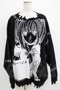 画像1: REFLEM / REFLEM×DEATH NOTE ダメージニットソー(弥 海砂)  ブラック H-25-12-22-036-PU-TO-KB-ZH